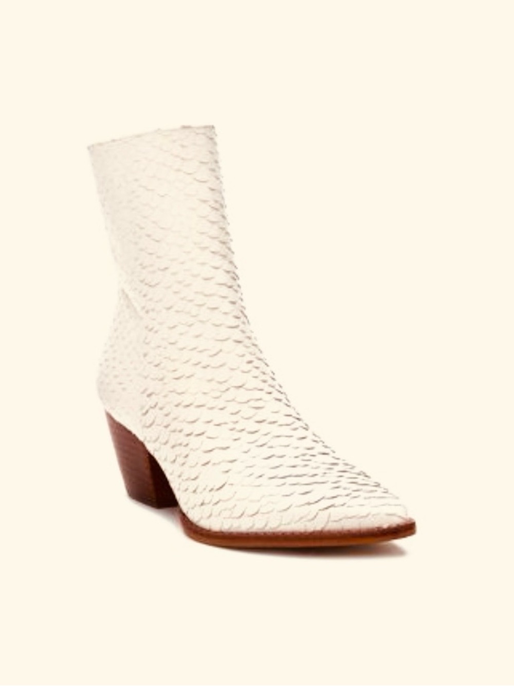 Matisse White Textured Pointed Ankle Bootie